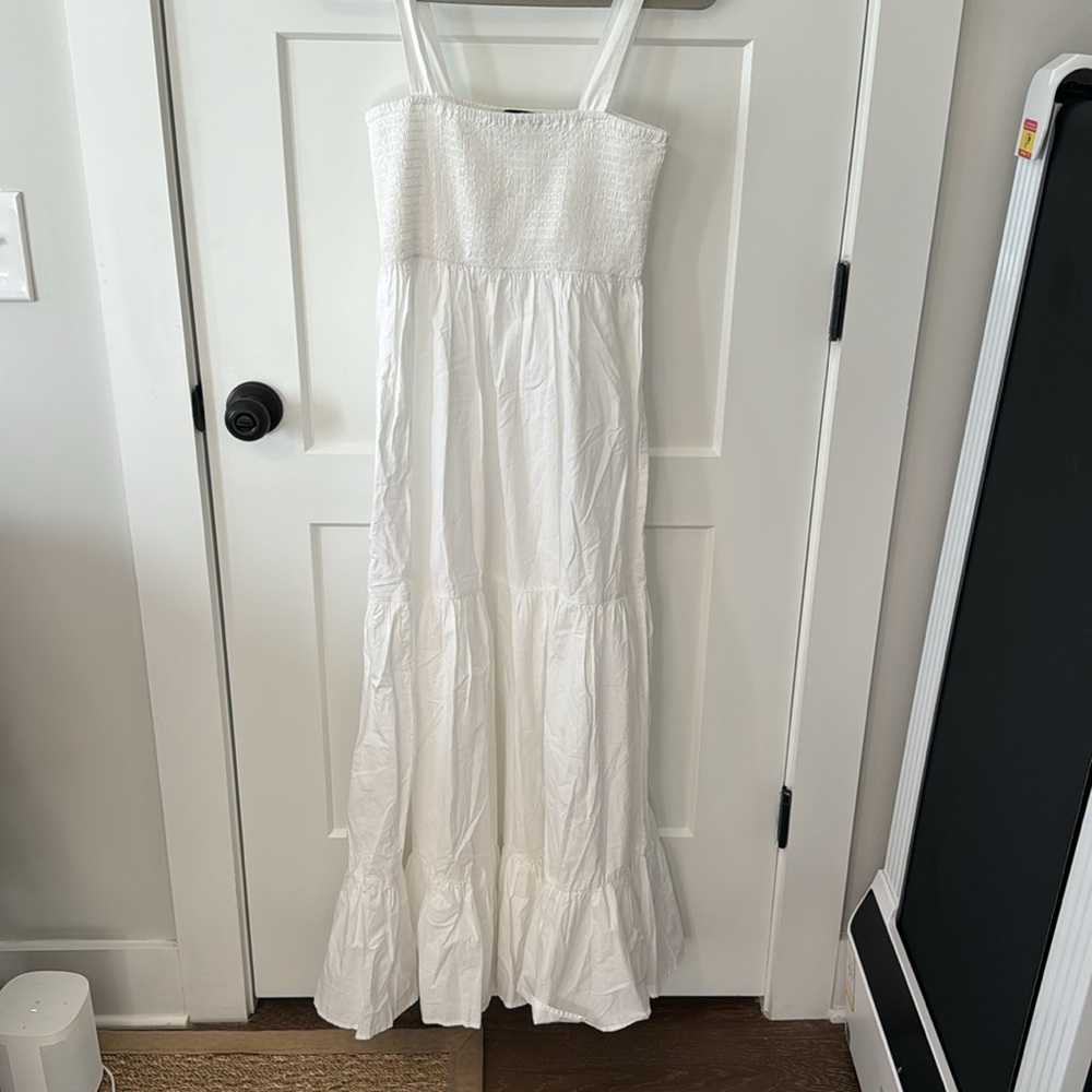 Zara white maxi cotton dress